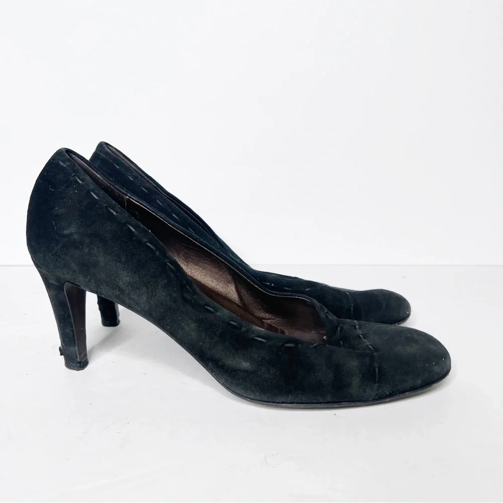 AGL Black Suede Heeled Pumps Size 37.5 6.5 Women’s